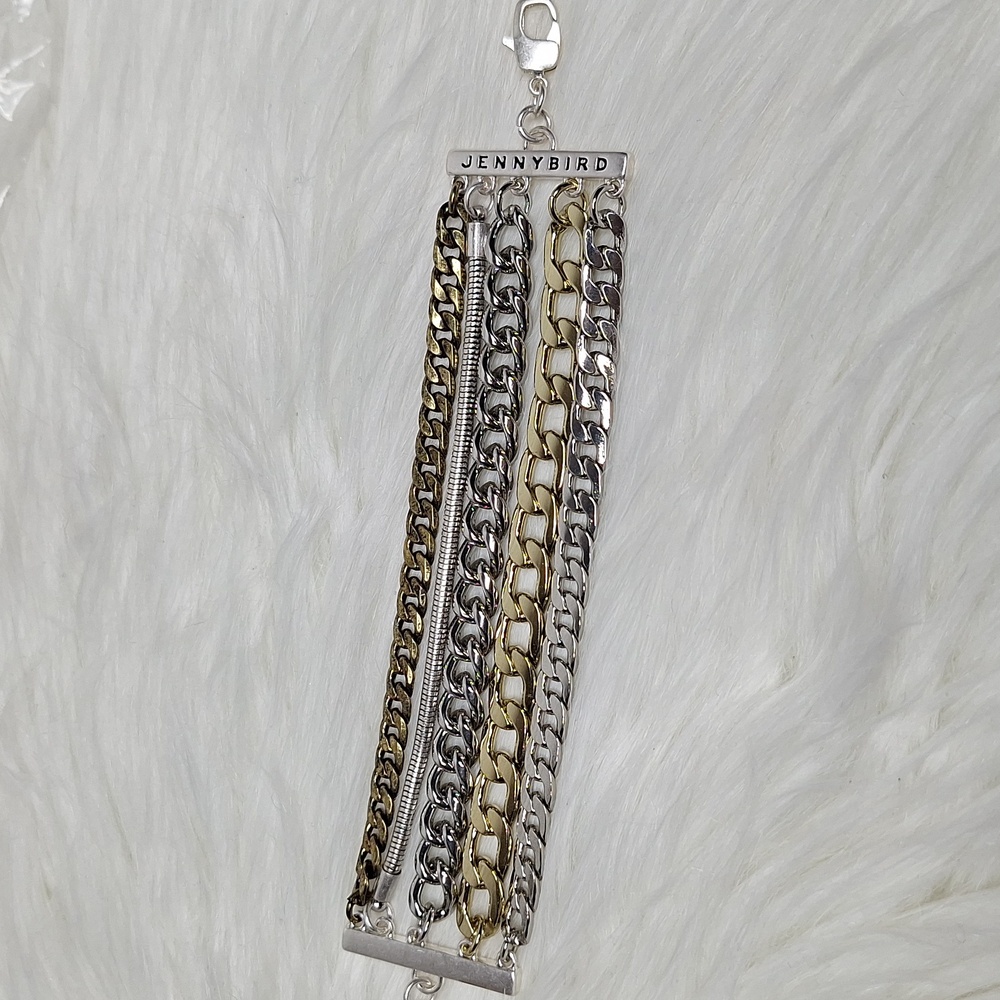 ANTHROPOLOGIE JENNY BIRD Austin Stacked Chains Cuff Bracelet NWT